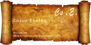 Csics Etelka névjegykártya